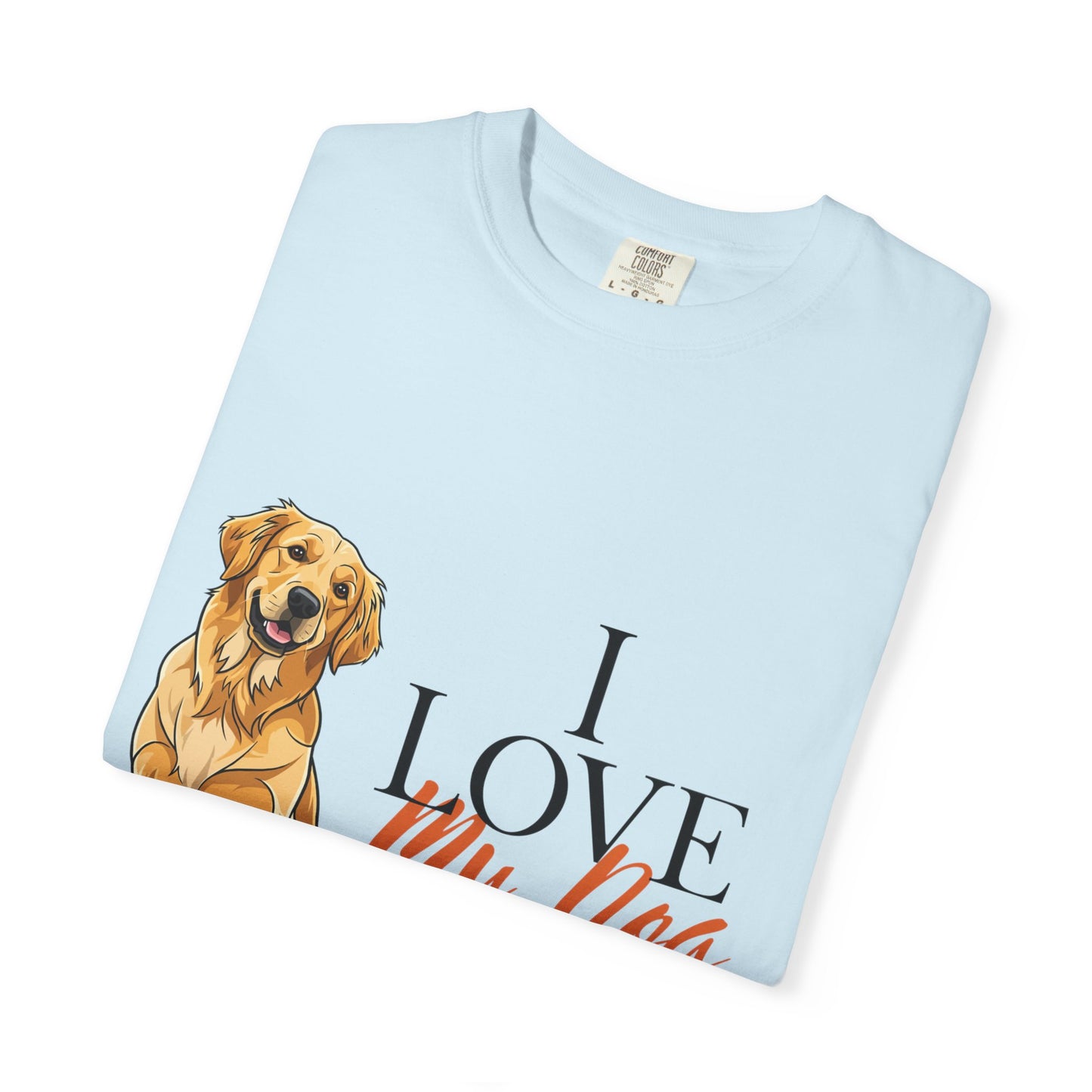 I Love My Dog T-Shirt | Golden Retriever Lover Gift | Vintage Aesthetic Dog Mom Tee | Hand-Illustrated