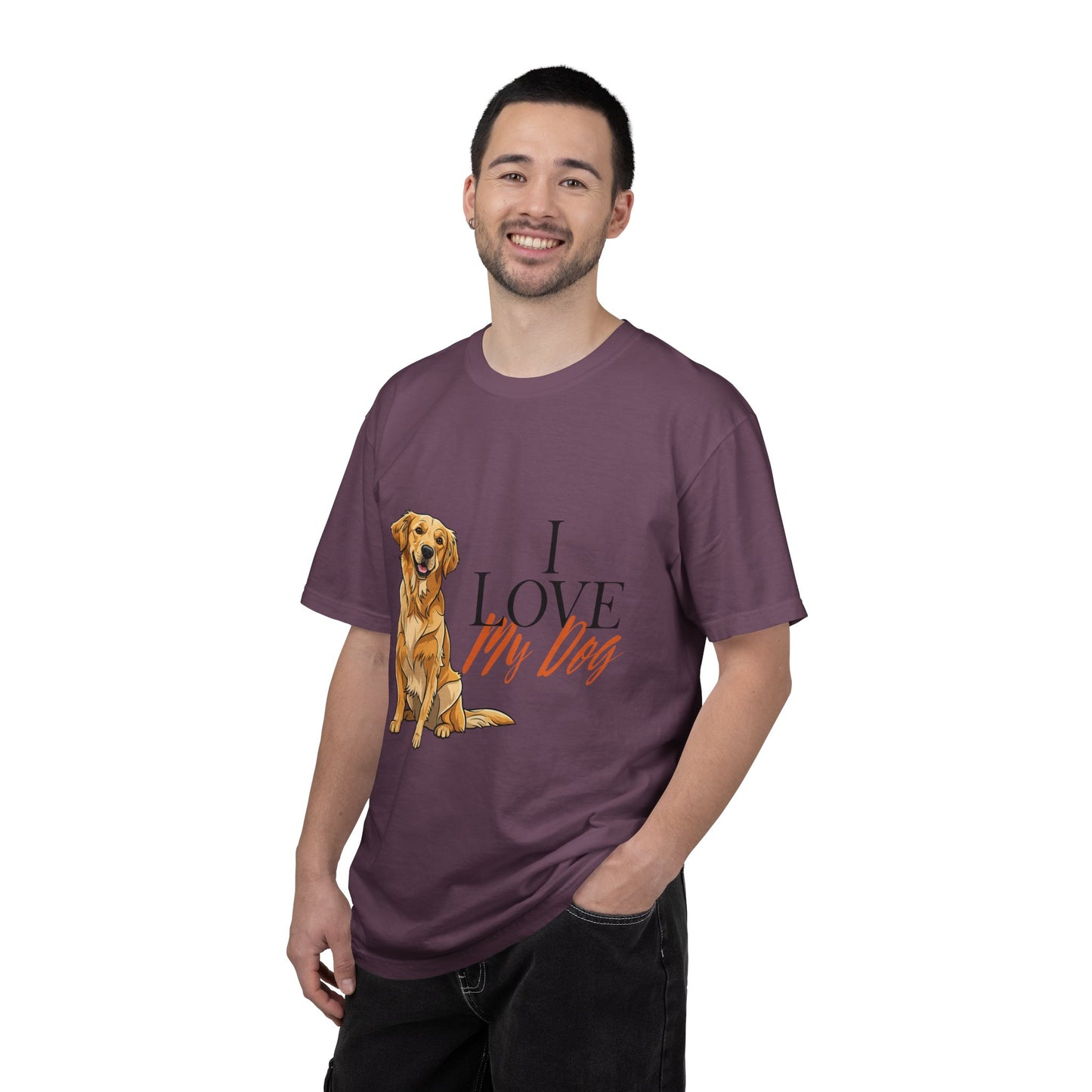 I Love My Dog T-Shirt | Golden Retriever Lover Gift | Vintage Aesthetic Dog Mom Tee | Hand-Illustrated
