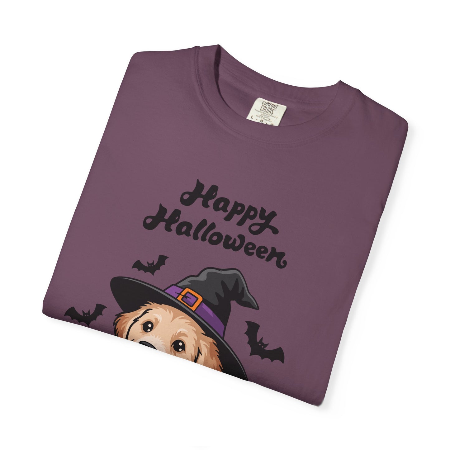 Halloween Puppy T-Shirt | Cute Golden Retriever Witch Hat | Spooky Dog Lover Gift | Fall Graphic Tee