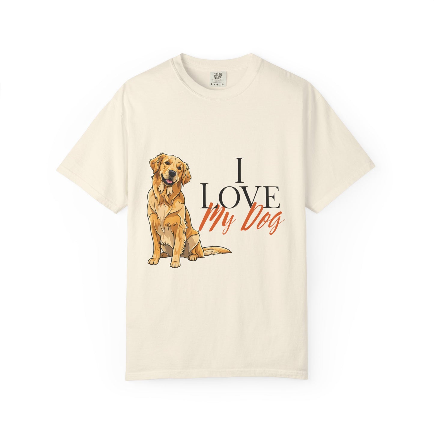 I Love My Dog T-Shirt | Golden Retriever Lover Gift | Vintage Aesthetic Dog Mom Tee | Hand-Illustrated