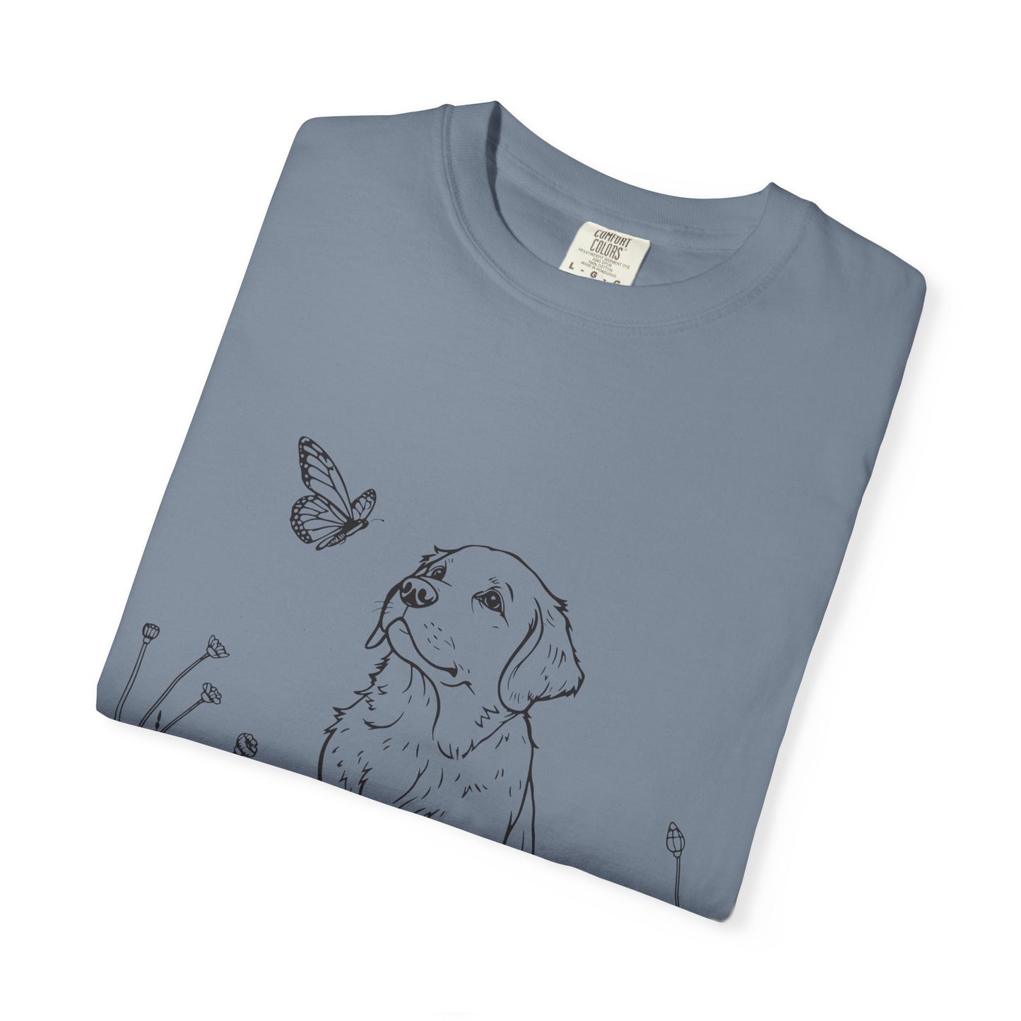 Sorry I'm Late I Saw A Dog T-Shirt | Cute Puppy & Butterfly Graphic Tee | Funny Dog Lover Gift