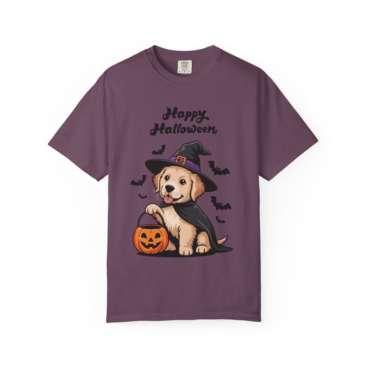 Halloween Puppy T-Shirt | Cute Golden Retriever Witch Hat | Spooky Dog Lover Gift | Fall Graphic Tee