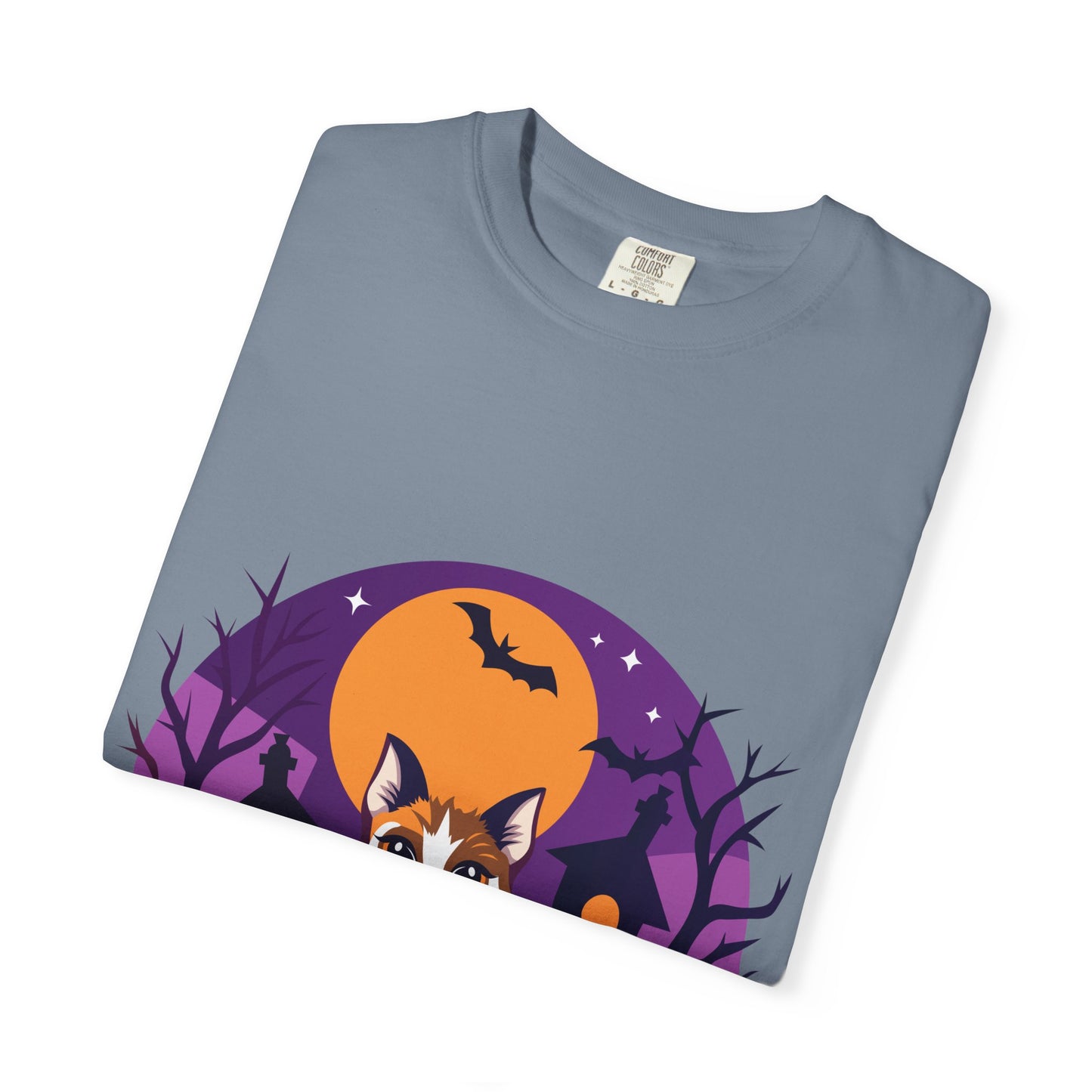Halloween Cat T-Shirt | Cute Spooky Pumpkin & Haunted House Tee | Vintage Wash Fall Top