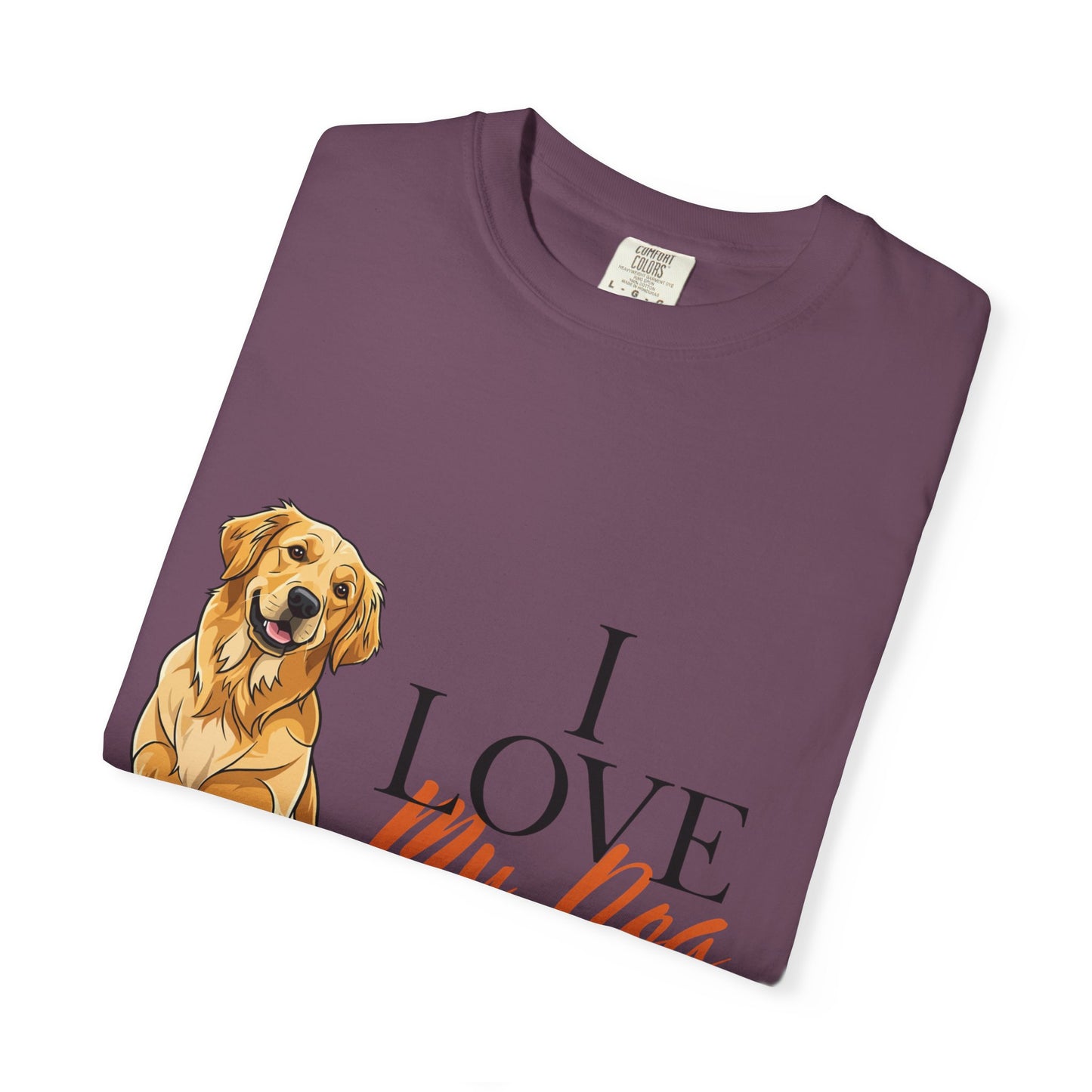 I Love My Dog T-Shirt | Golden Retriever Lover Gift | Vintage Aesthetic Dog Mom Tee | Hand-Illustrated