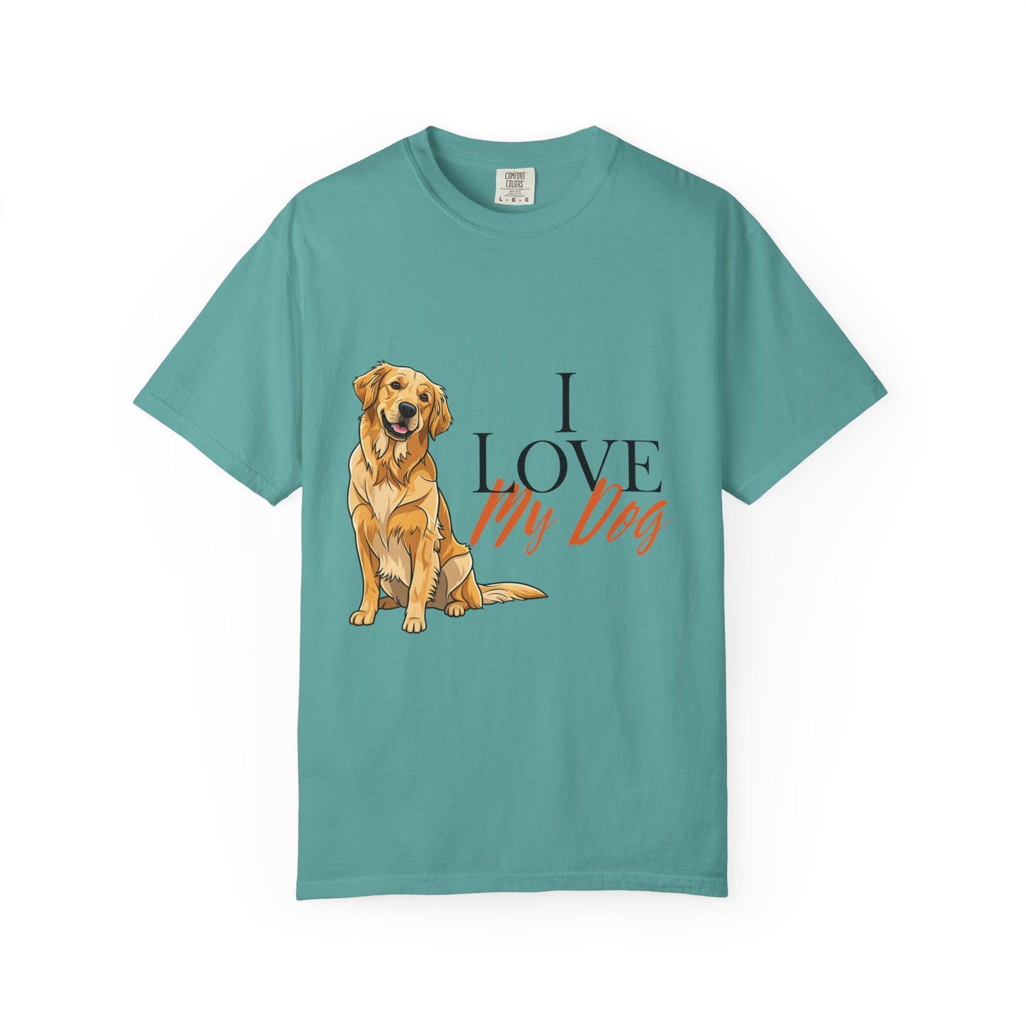 I Love My Dog T-Shirt | Golden Retriever Lover Gift | Vintage Aesthetic Dog Mom Tee | Hand-Illustrated