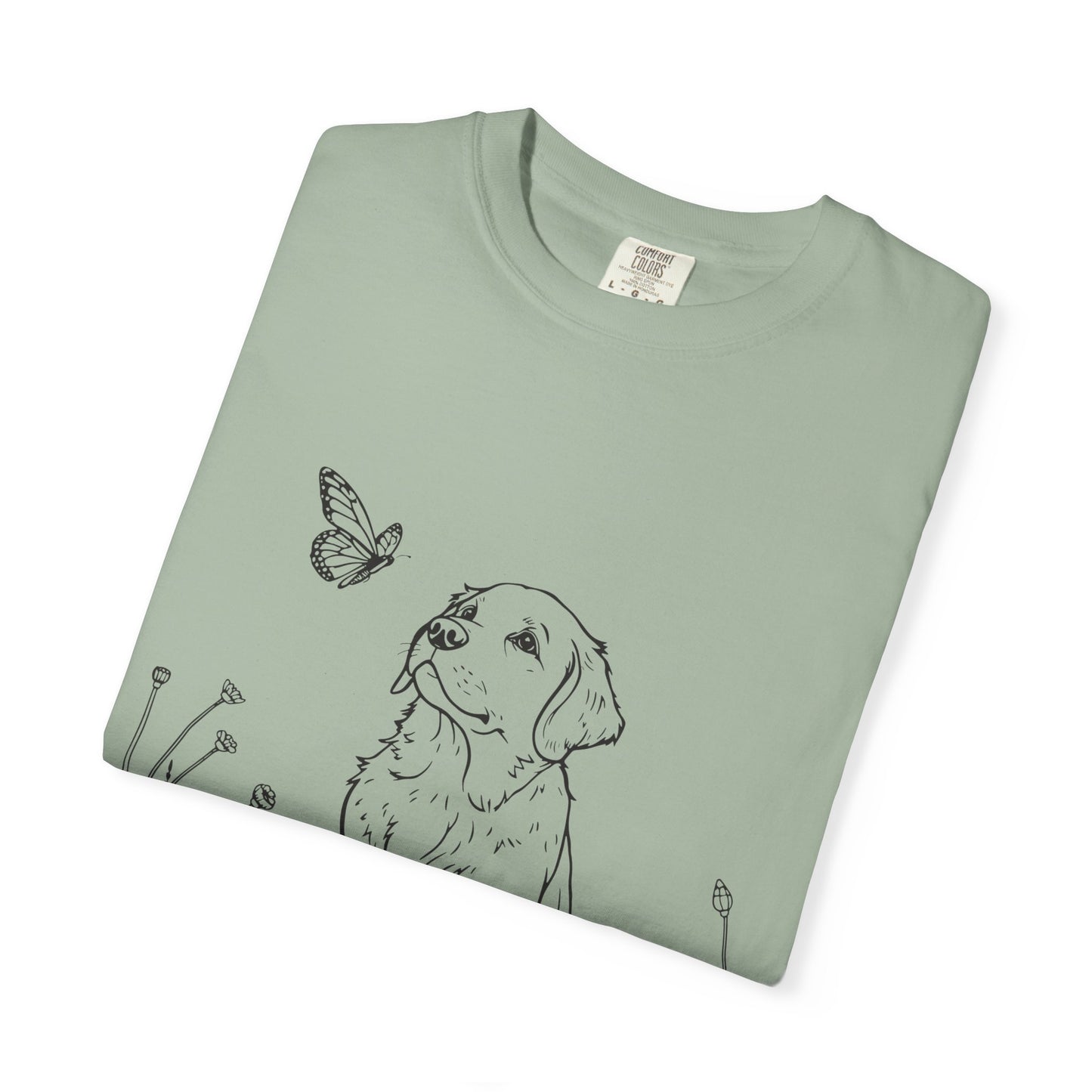 Sorry I'm Late I Saw A Dog T-Shirt | Cute Puppy & Butterfly Graphic Tee | Funny Dog Lover Gift