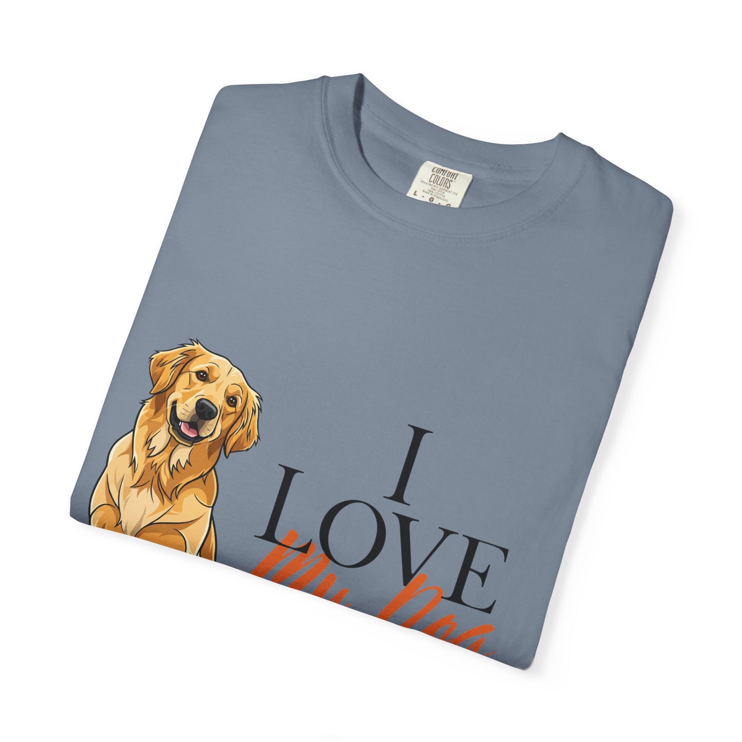 I Love My Dog T-Shirt | Golden Retriever Lover Gift | Vintage Aesthetic Dog Mom Tee | Hand-Illustrated