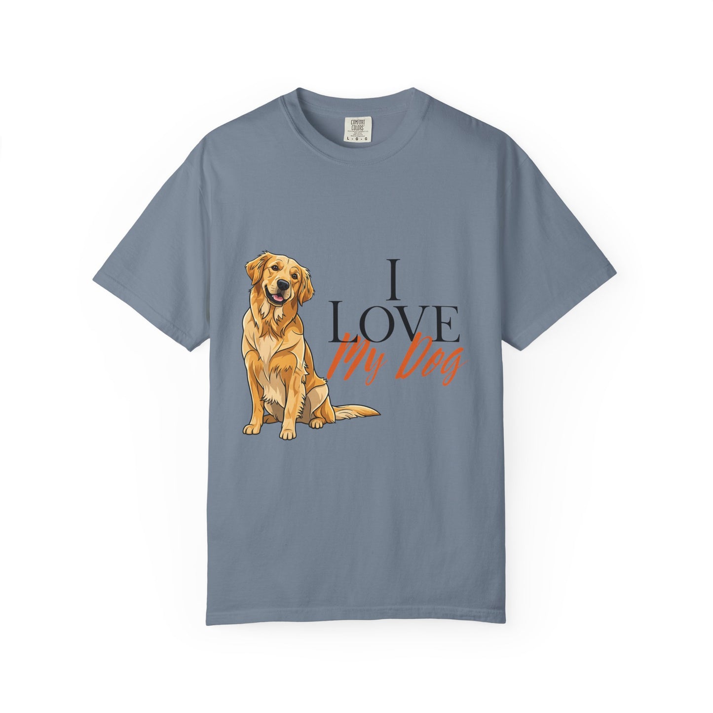 I Love My Dog T-Shirt | Golden Retriever Lover Gift | Vintage Aesthetic Dog Mom Tee | Hand-Illustrated