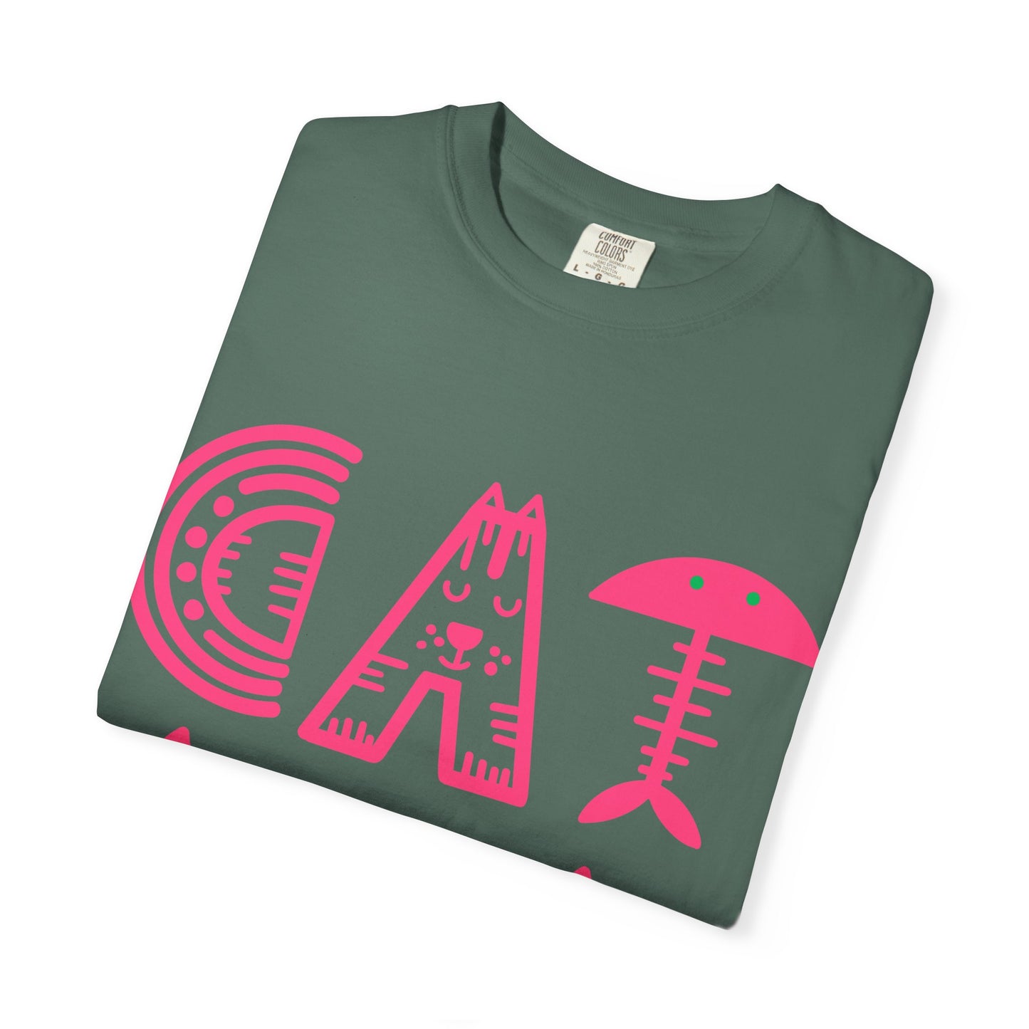 Cat Dad Funny T-Shirt | Retro Pink Kitty Letters Graphic Tee | Cat Lover Gift | Playful Men's Shirt