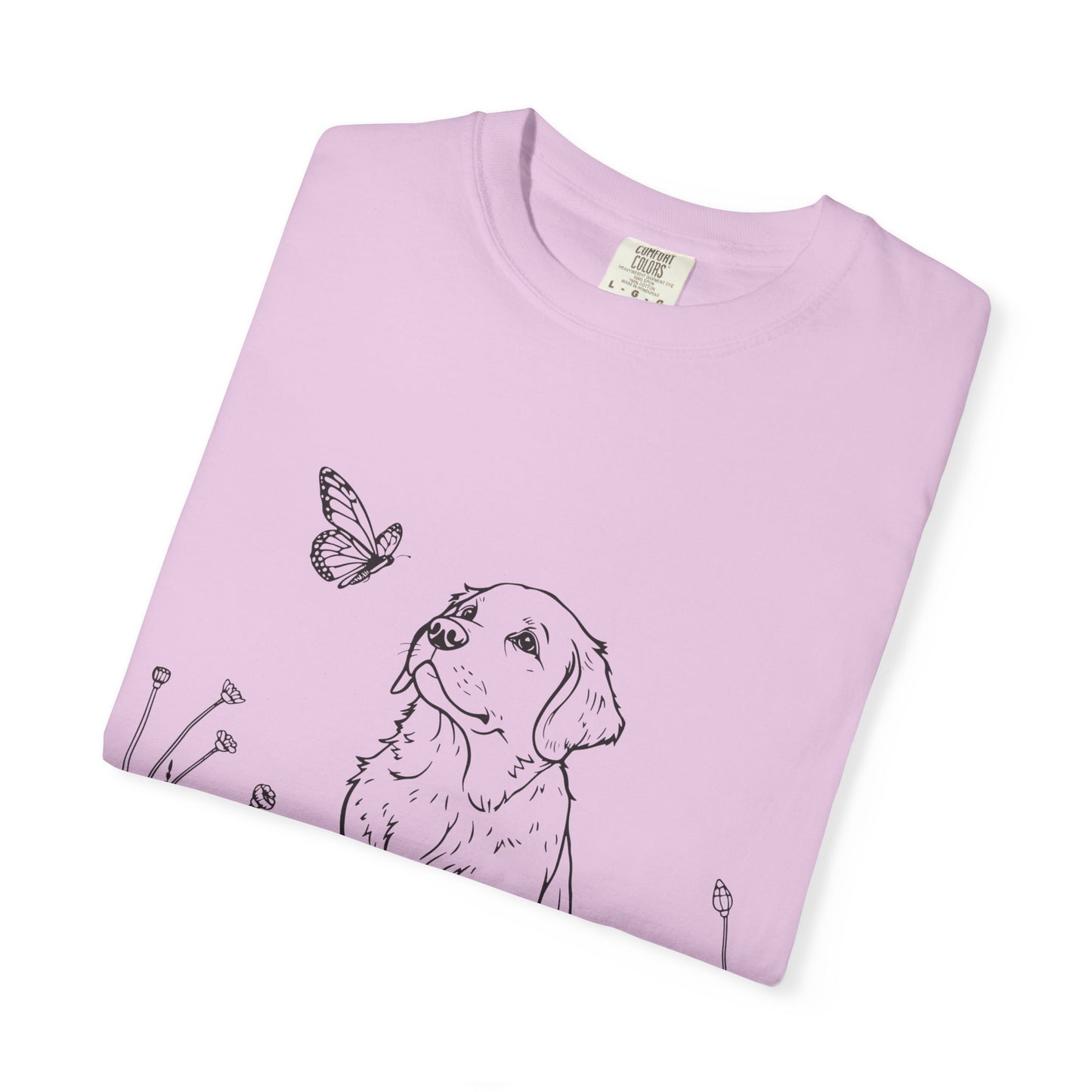 Sorry I'm Late I Saw A Dog T-Shirt | Cute Puppy & Butterfly Graphic Tee | Funny Dog Lover Gift