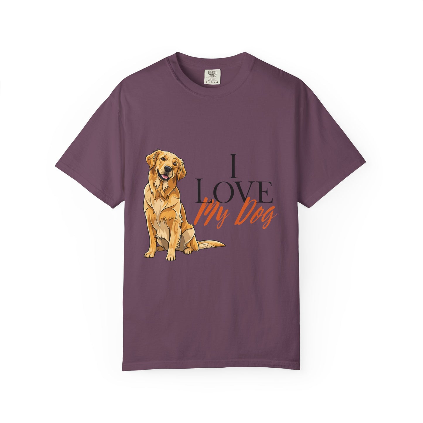 I Love My Dog T-Shirt | Golden Retriever Lover Gift | Vintage Aesthetic Dog Mom Tee | Hand-Illustrated