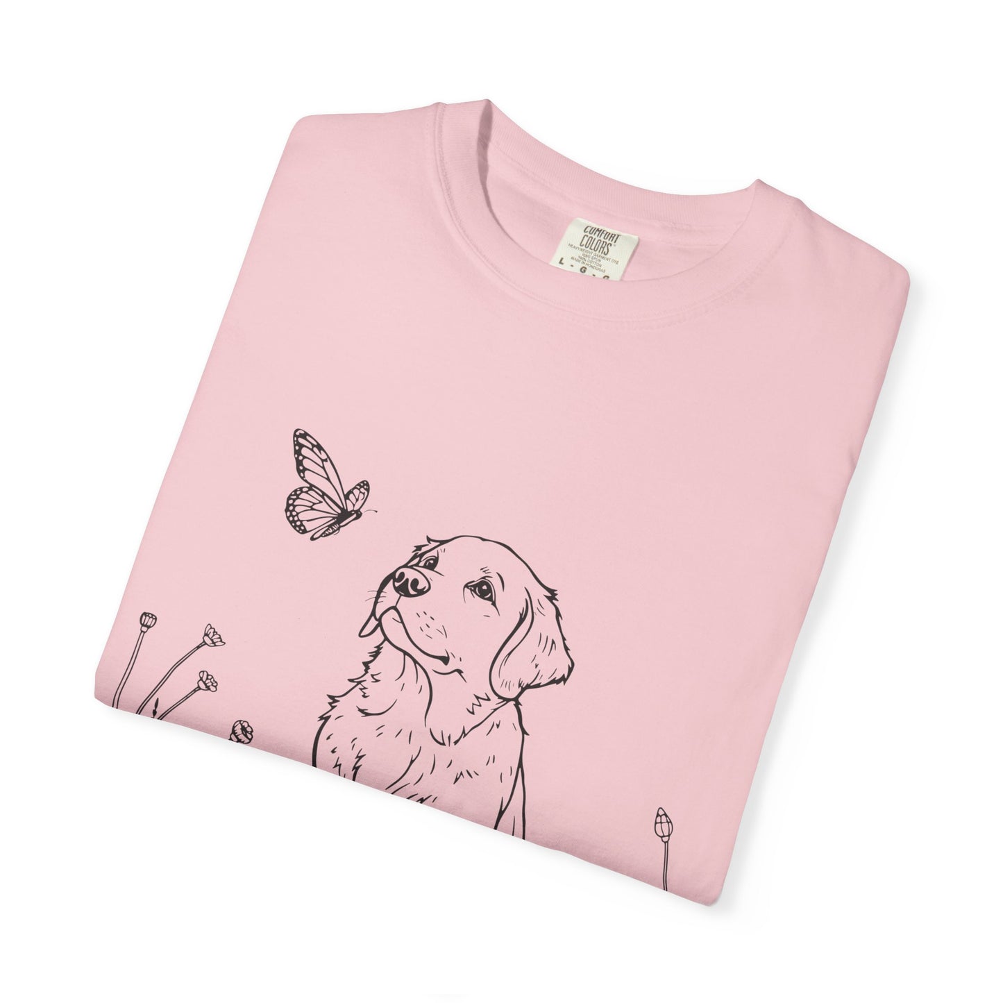 Sorry I'm Late I Saw A Dog T-Shirt | Cute Puppy & Butterfly Graphic Tee | Funny Dog Lover Gift