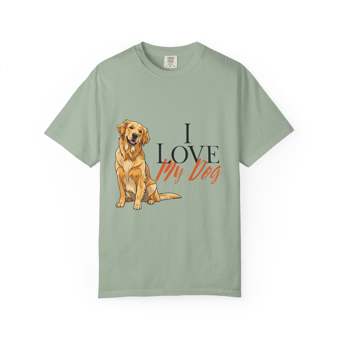 I Love My Dog T-Shirt | Golden Retriever Lover Gift | Vintage Aesthetic Dog Mom Tee | Hand-Illustrated