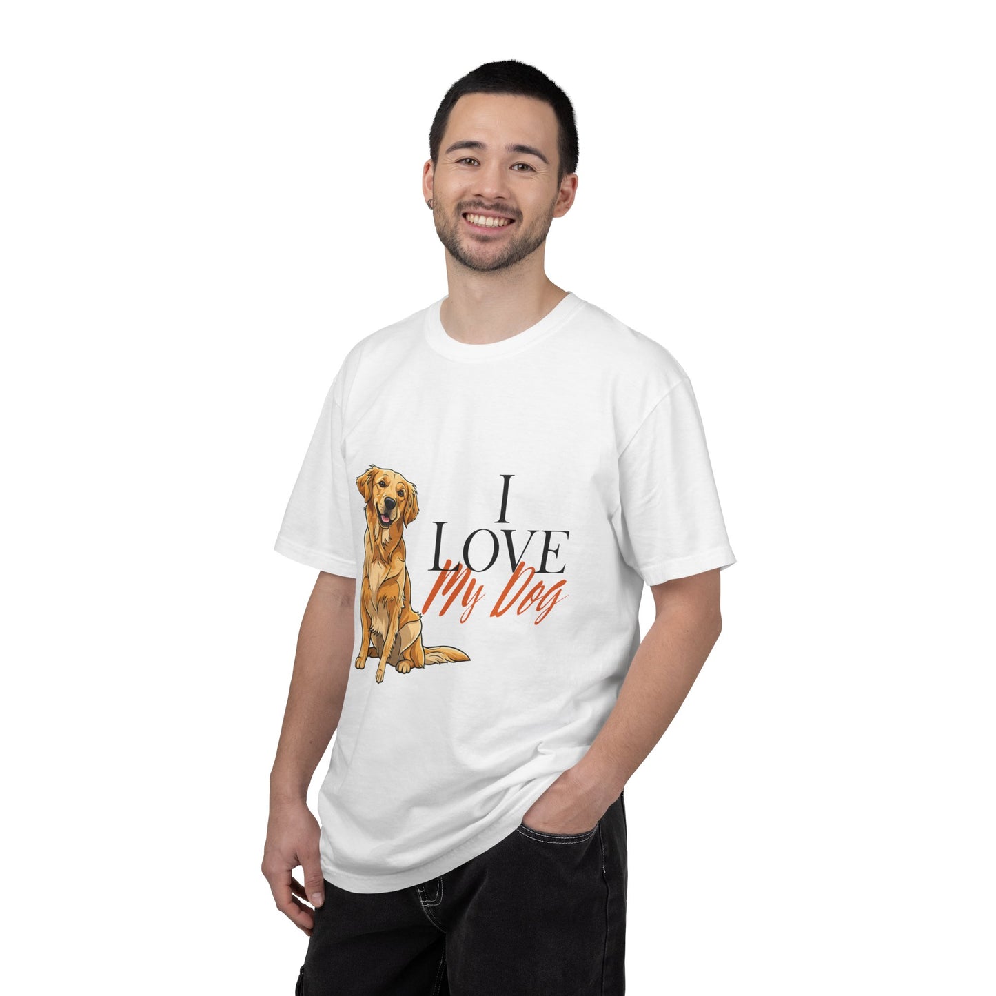 I Love My Dog T-Shirt | Golden Retriever Lover Gift | Vintage Aesthetic Dog Mom Tee | Hand-Illustrated