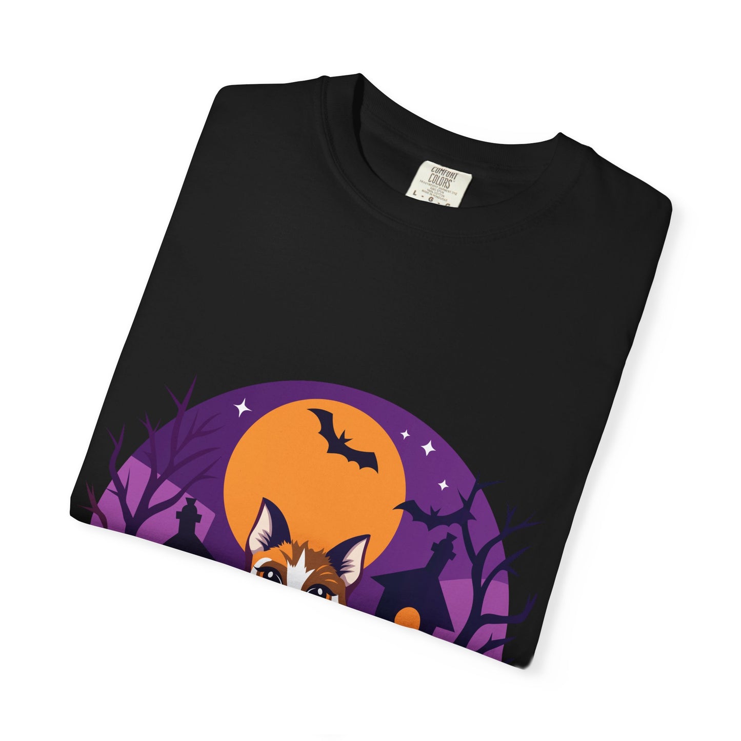 Halloween Cat T-Shirt | Cute Spooky Pumpkin & Haunted House Tee | Vintage Wash Fall Top