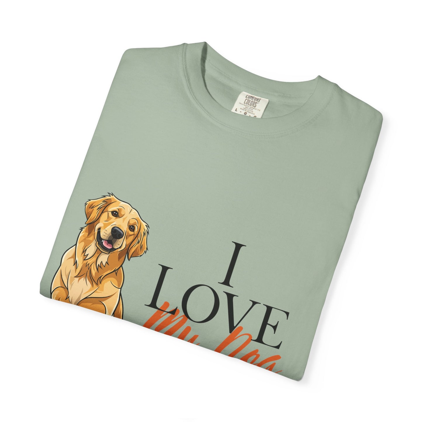 I Love My Dog T-Shirt | Golden Retriever Lover Gift | Vintage Aesthetic Dog Mom Tee | Hand-Illustrated