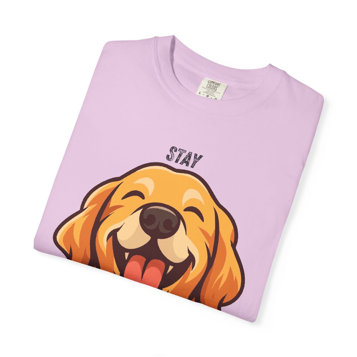 Stay Pawsitive T-Shirt | Smiling Golden Retriever Graphic Tee | Happy Dog Shirt | Positive Vibes Gift