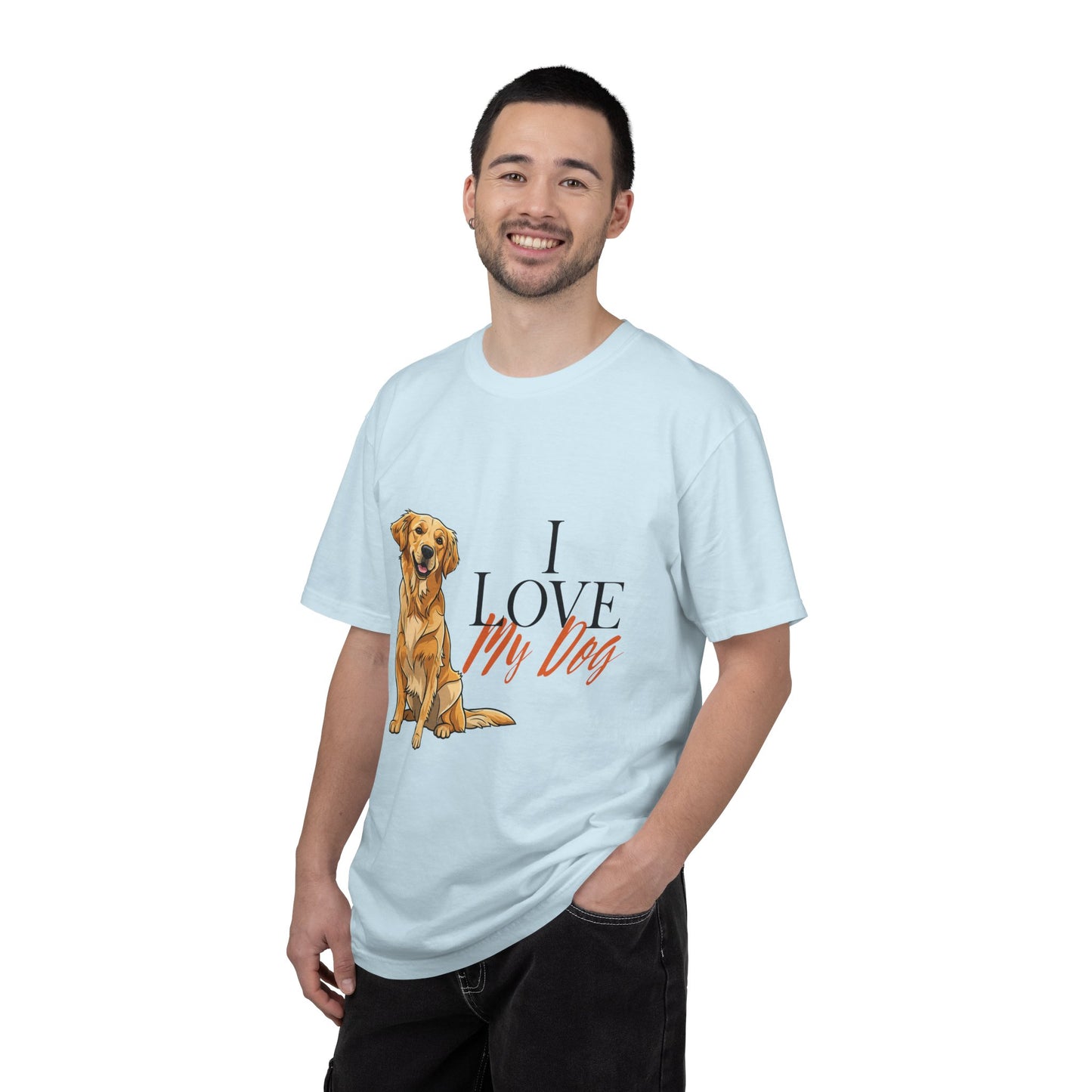 I Love My Dog T-Shirt | Golden Retriever Lover Gift | Vintage Aesthetic Dog Mom Tee | Hand-Illustrated