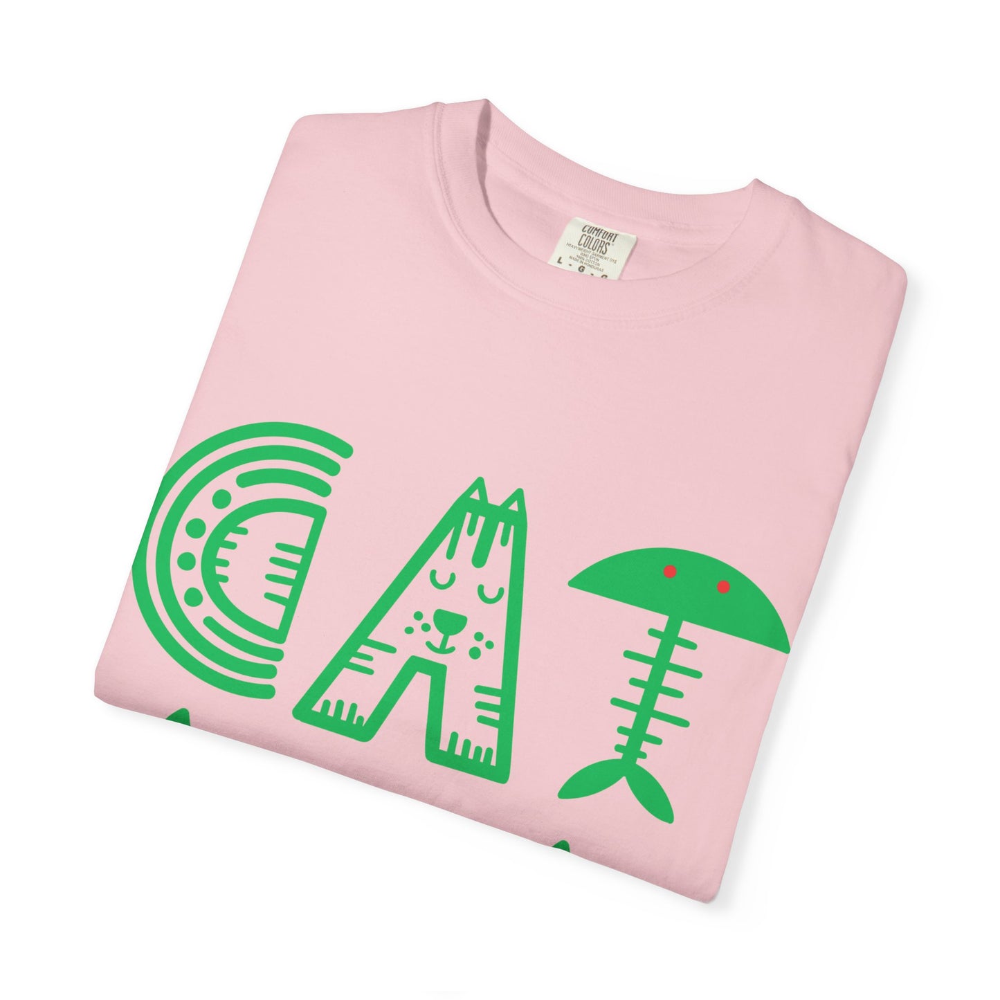 Cat Dad Funny T-Shirt | Retro Green Kitty Letters Graphic Tee | Cat Lover Gift | Playful Men's Shirt
