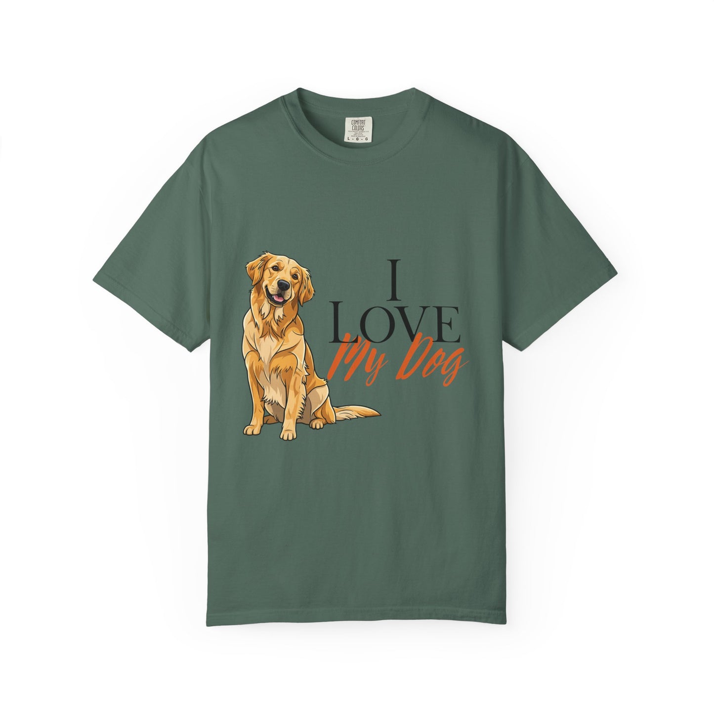 I Love My Dog T-Shirt | Golden Retriever Lover Gift | Vintage Aesthetic Dog Mom Tee | Hand-Illustrated