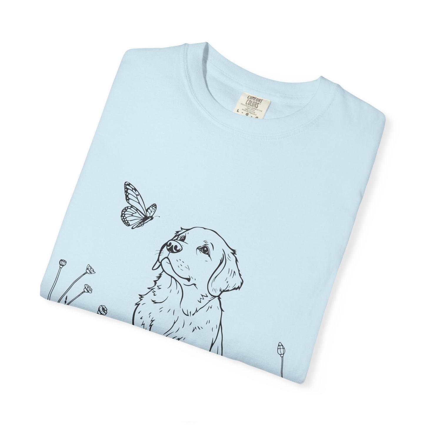 Sorry I'm Late I Saw A Dog T-Shirt | Cute Puppy & Butterfly Graphic Tee | Funny Dog Lover Gift